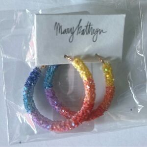 Mary Kathryn Design Freckled Poppy Rainbow Hoop Earrings (35MM)